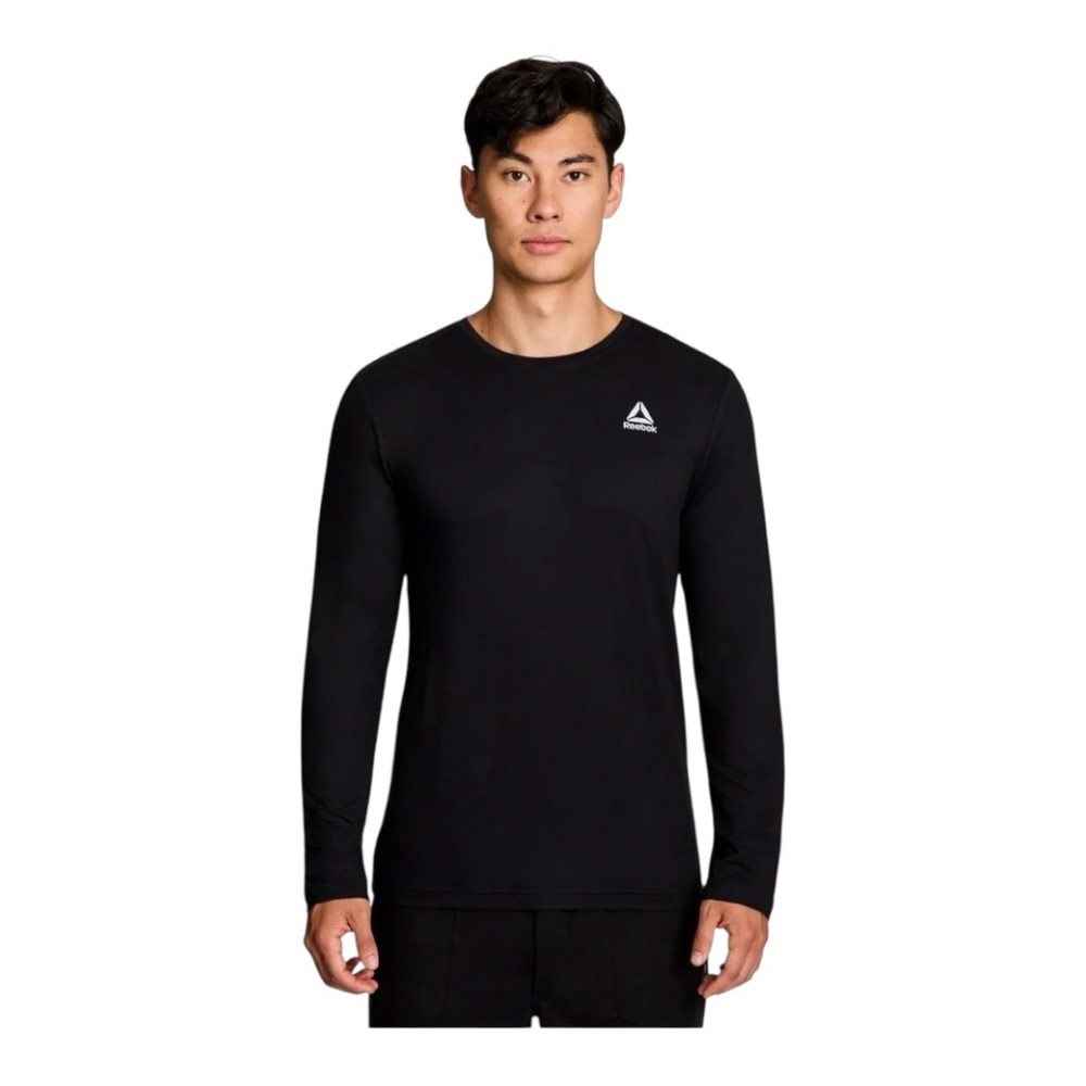 Reebok Men’s Black Long Sleeve Crewneck Top- S